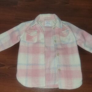 Primark Kids Pastel Plaid Button Down Shirt/jacket